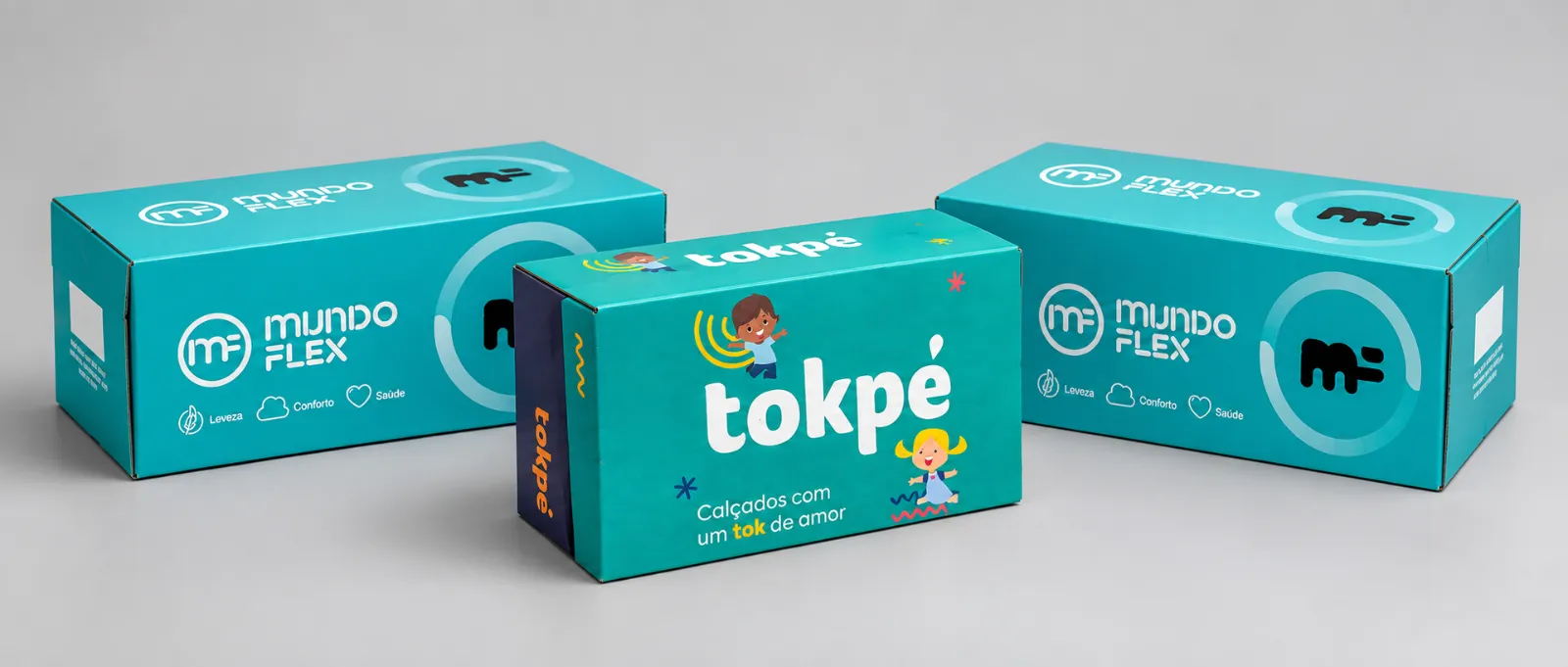 Caixa para Calçado personalizada em azul-turquesa com impressão offset