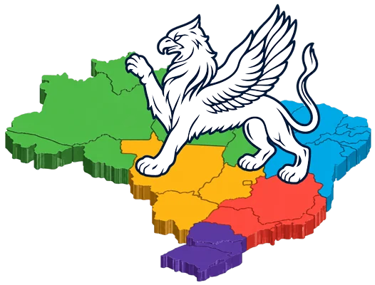 Mapa do Brasil com o grifo da Grifo Cartonagem