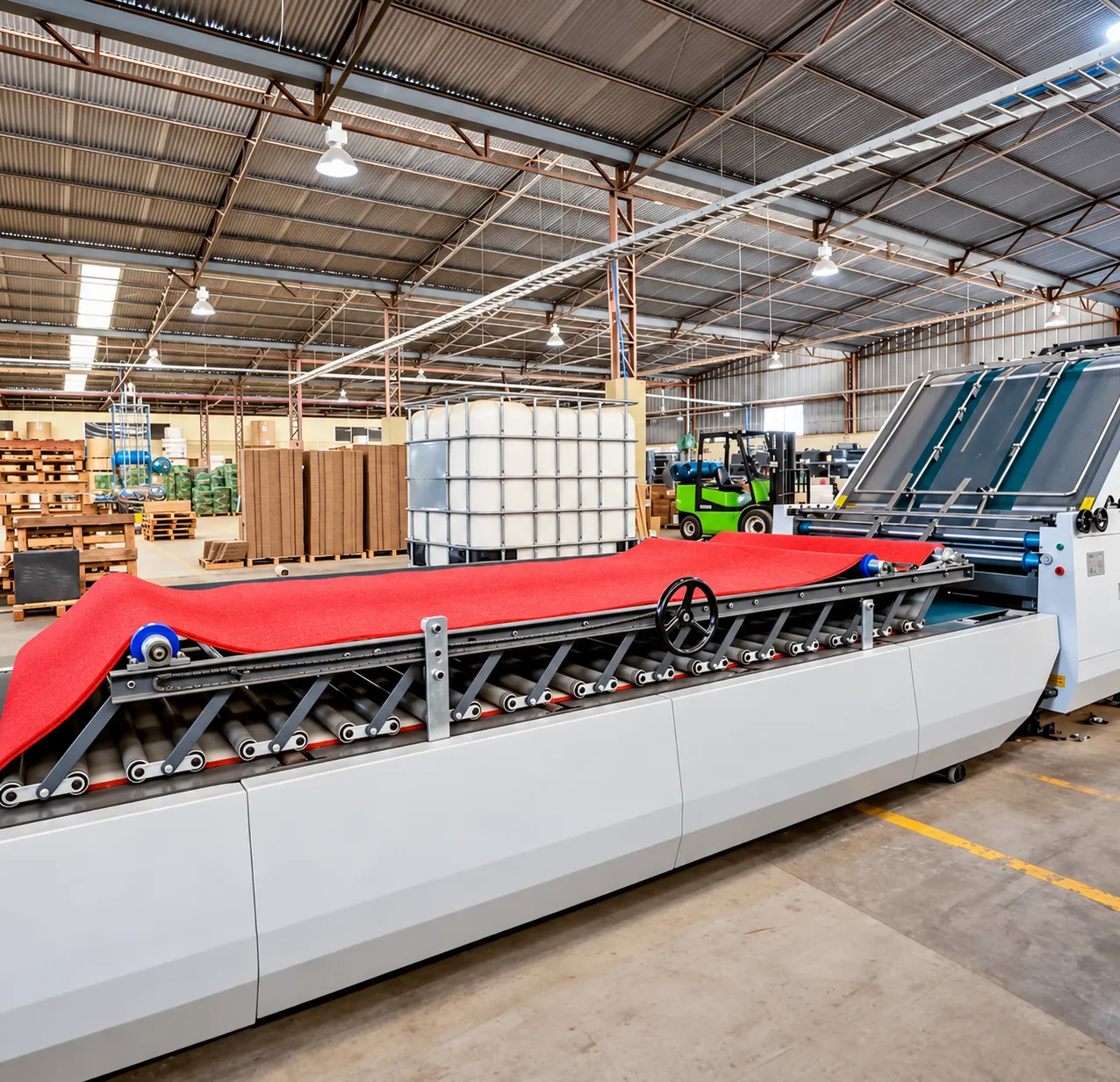 Máquina de acabamento na linha de produção da Grifo